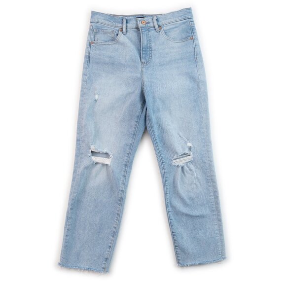 EXPRESS Mom Jean Super High Rise distressed jeans size 2P - Picture 1 of 10